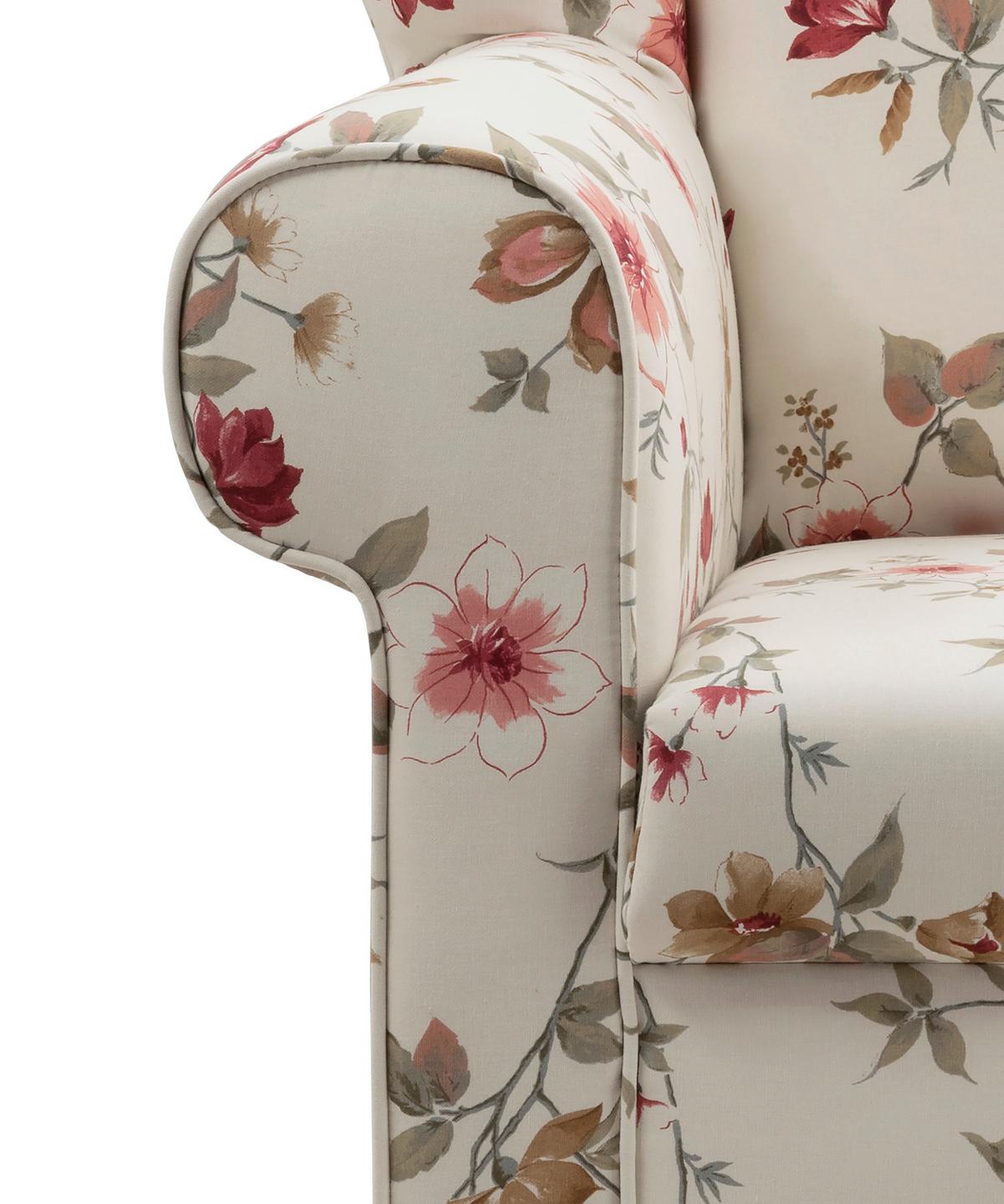 Sesselset Asino Beige/rot/wengefarben B: 80 Cm - Wengefarben/Beige, ROMANTIK / LANDHAUS, Textil (80/102/86cm) - Livetastic