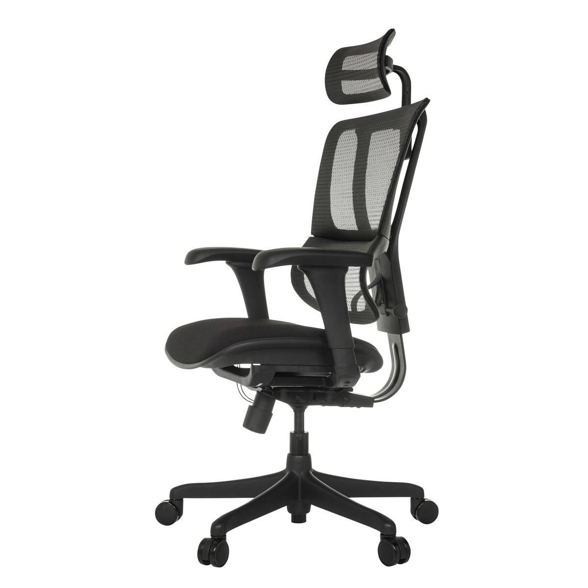 Drehstuhl Ergohuman Slim Eco Schwarz B: 69 cm - Schwarz, MODERN, Kunststoff/Textil (69/112 - 134/63cm) - MID.YOU