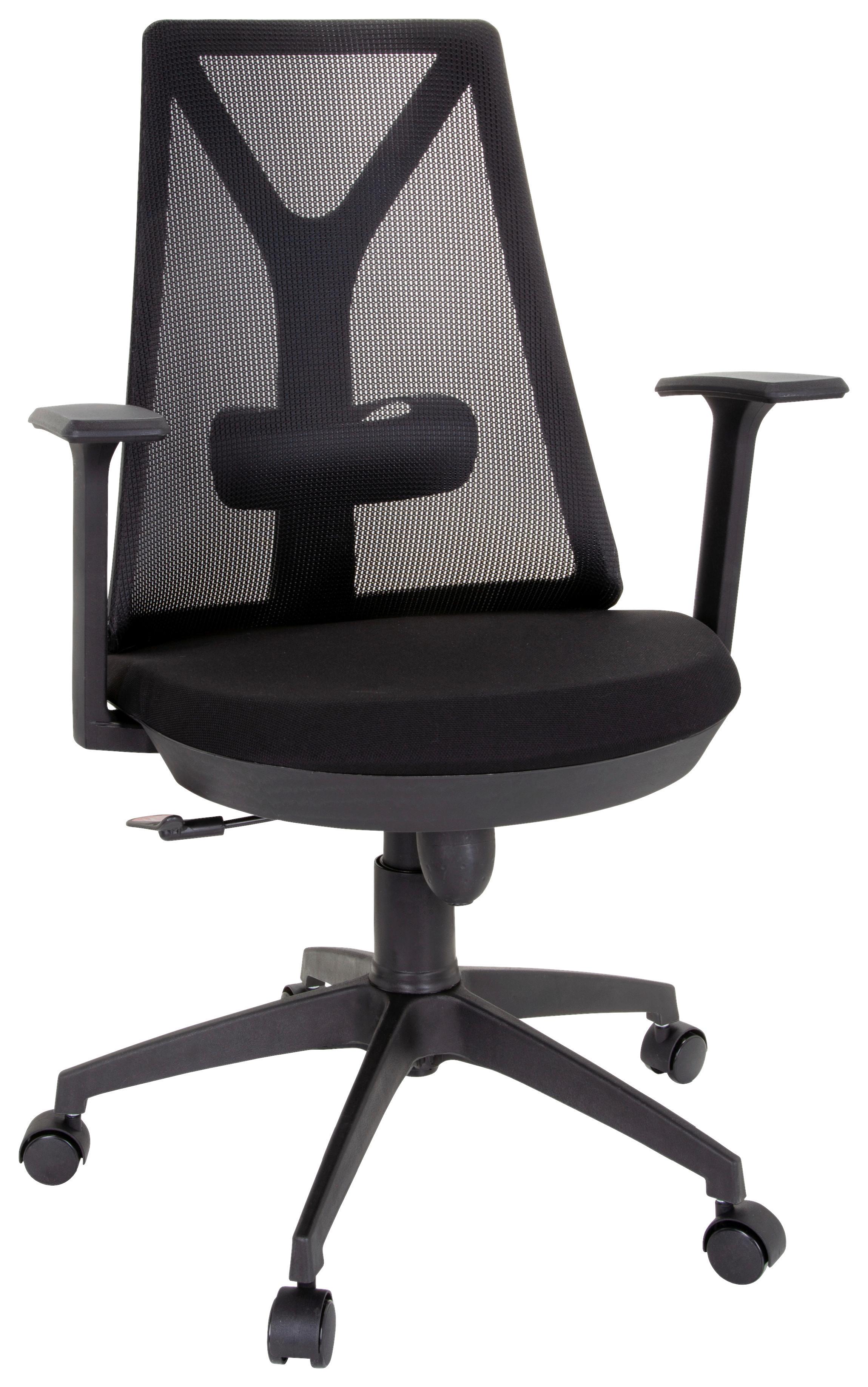 Bürostuhl Falun Basic Schwarz Bis 120 Kg - Schwarz, Basics, Kunststoff/Textil (64/100/60cm) - MID.YOU