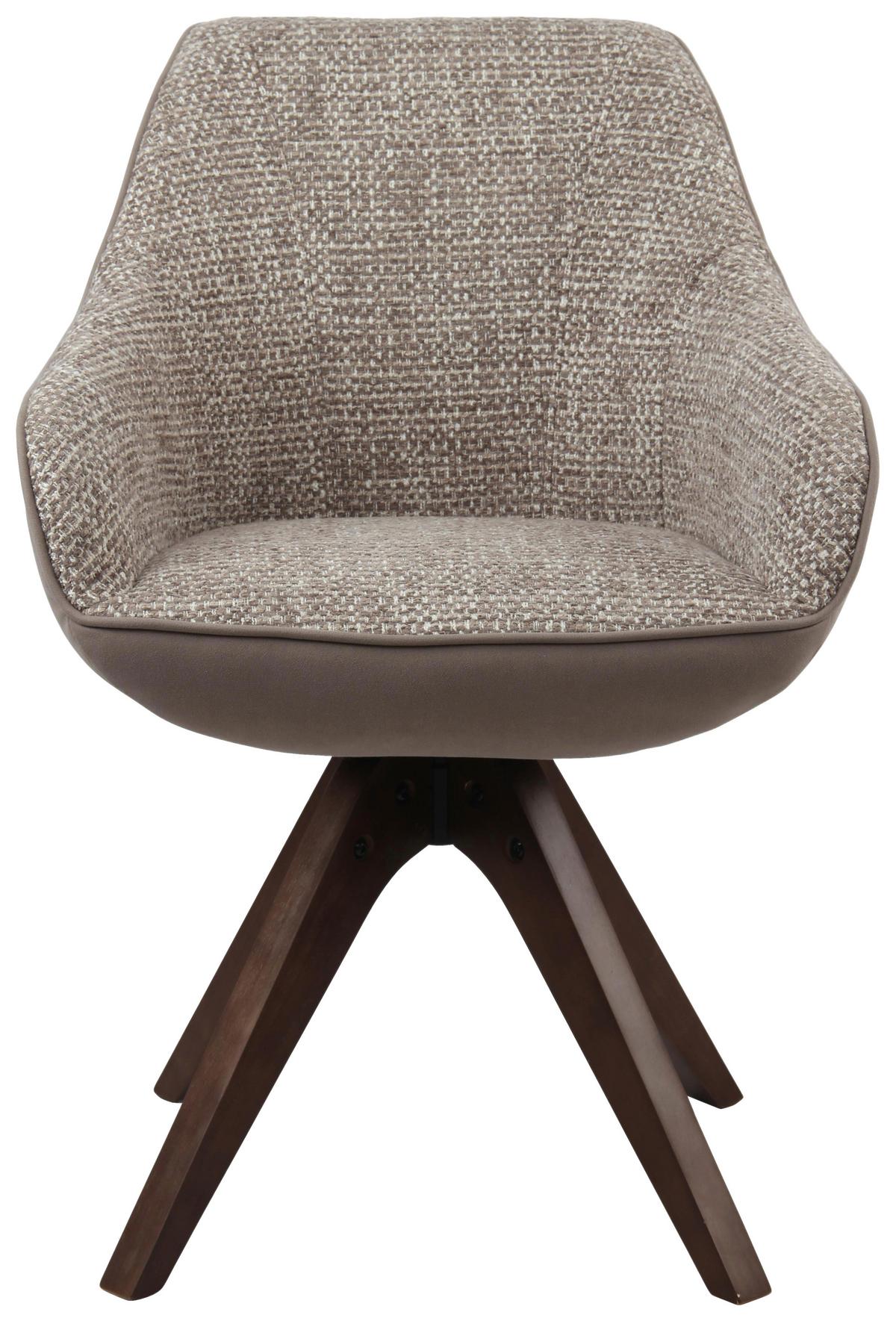 Armlehnstuhl Visby Hellgrau B: 58 cm - Eichefarben/Hellgrau, MODERN, Holz/Textil (58/84/55cm) - Livetastic