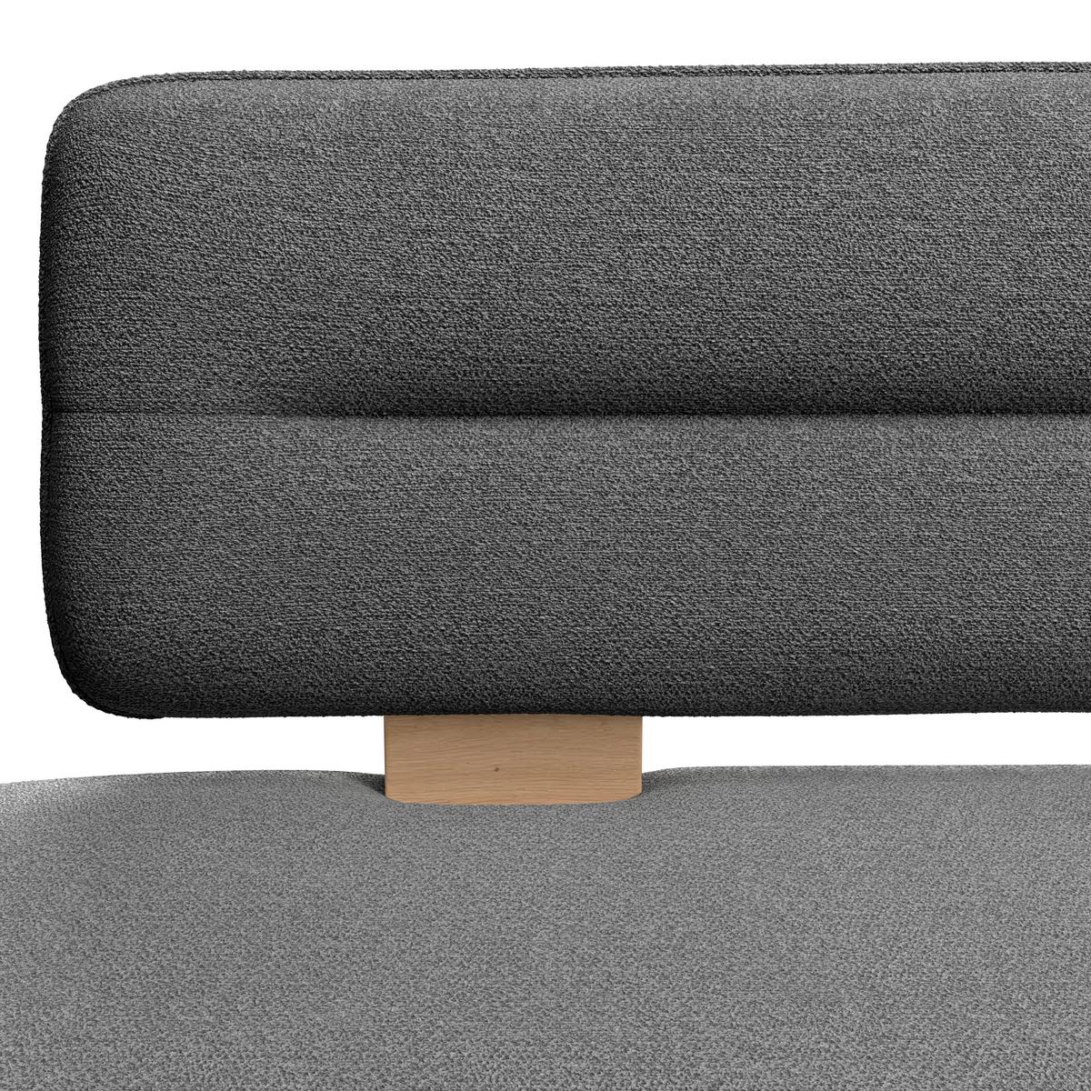 Sitzbank Beluna II Webstoff anthrazit, B: 160cm - Eichefarben/Anthrazit, KONVENTIONELL, Holzwerkstoff/Textil (160/87/67cm) - James Wood