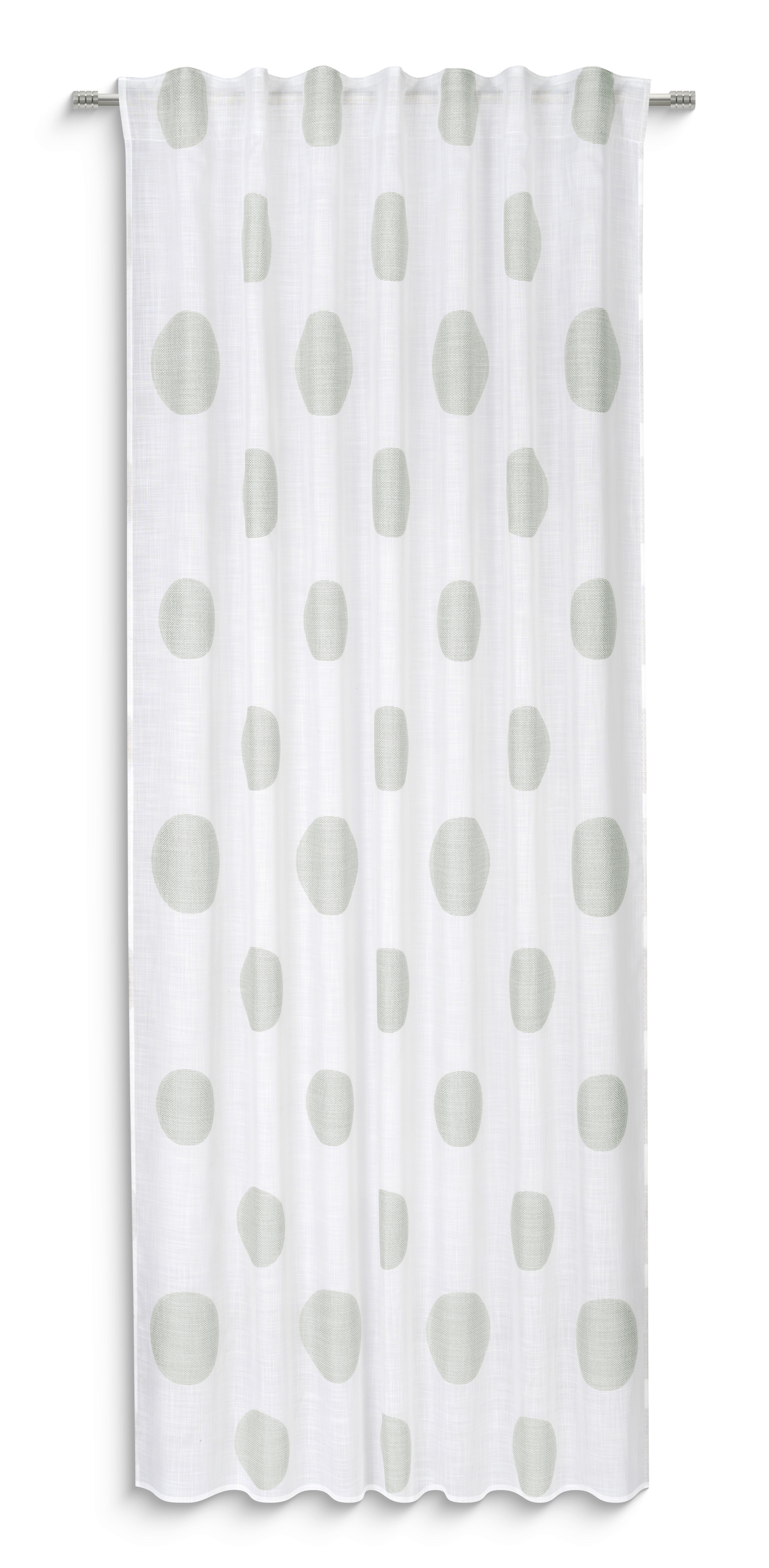 Készfüggöny Kb. 140/245cm - fehér/zöld, Modern, textil (140/245cm) - Luca Bessoni