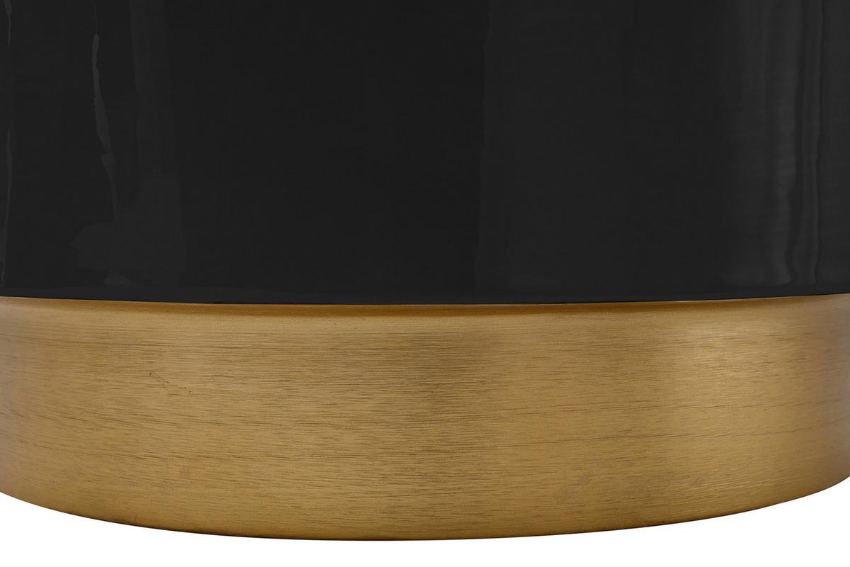 Hocker Artisse 250 Schwarz/Goldfarben D: 51,5 cm - Goldfarben/Schwarz, Design, Metall (51,5/43cm) - Kayoom