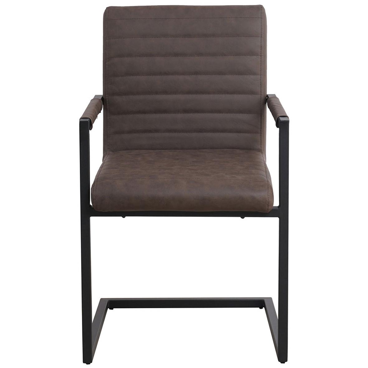 Armlehnstuhl Kubis Taupe Gepolstert 2er-Set - Taupe/Hellbraun, LIFESTYLE, Textil/Metall (54/86/57cm) - MID.YOU