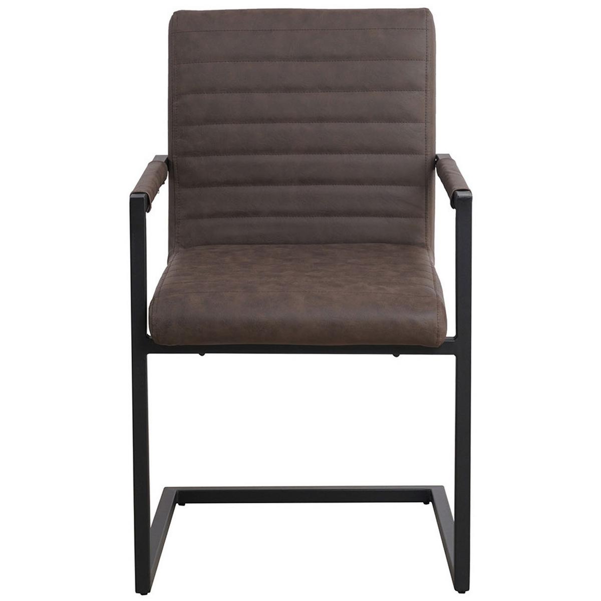 Armlehnstuhl Kubis Taupe Gepolstert 2er-Set - Taupe/Hellbraun, LIFESTYLE, Textil/Metall (54/86/57cm) - MID.YOU