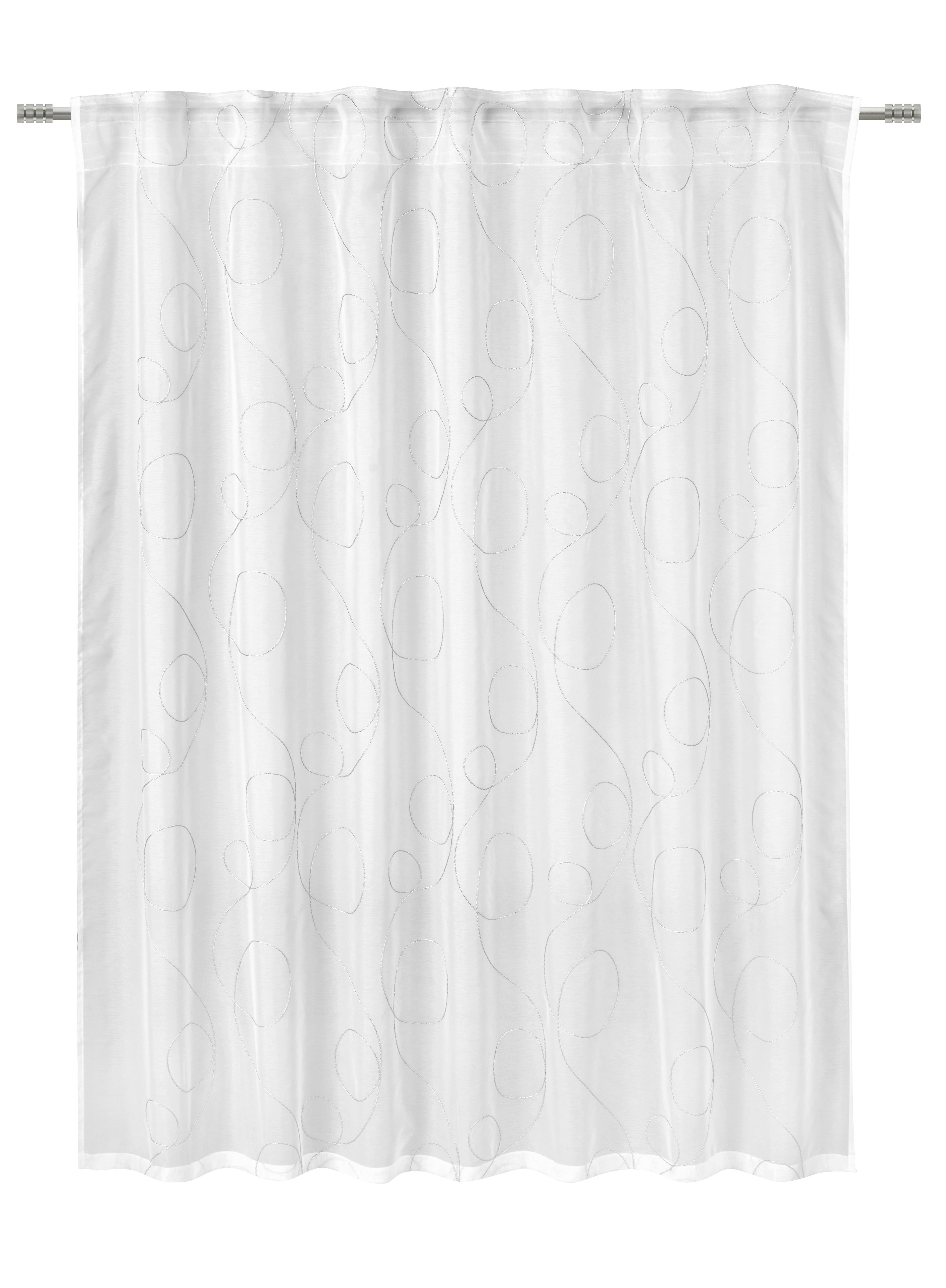 HOTOVÝ ZÁVĚS MARION - bílá/antracitová, Moderní, textil (140/145cm) - Mömax