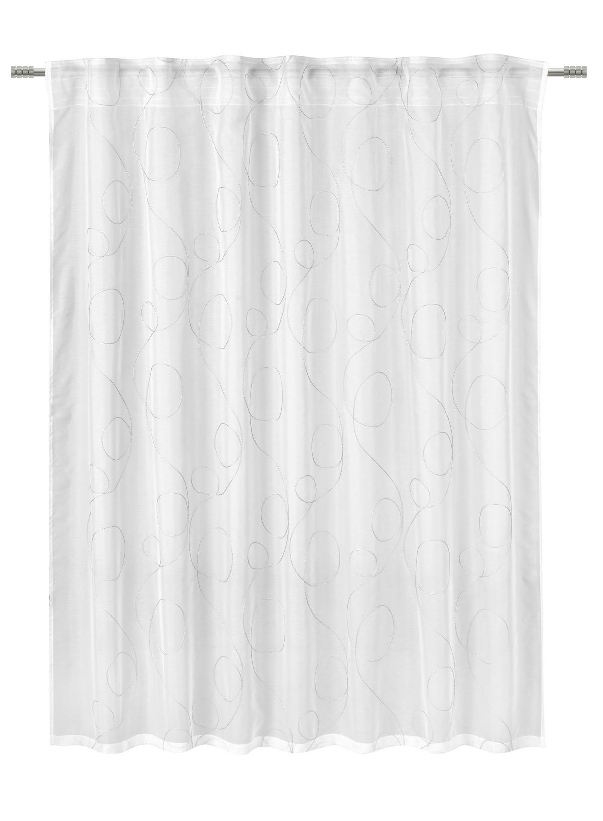 HOTOVÝ ZÁVĚS MARION - bílá/antracitová, Moderní, textil (140/145cm) - Mömax