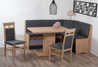 Eckbankgruppe Duisburg Olibar Titanic Grau/eiche D. B: 125cm - Eiche Artisan/Grau, KONVENTIONELL, Holz/Holzwerkstoff (125/89/165cm) - MID.YOU