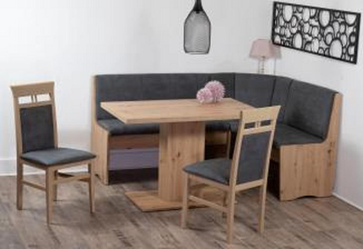 Eckbankgruppe Duisburg Olibar Titanic Grau/eiche D. B: 125cm - Eiche Artisan/Grau, KONVENTIONELL, Holz/Holzwerkstoff (125/89/165cm) - MID.YOU