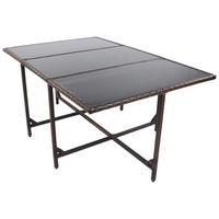 Gartentisch Klappbar Raloso Metall/Kunststoff/Glas L 170cm - Braun, MODERN, Glas/Kunststoff (170/110/72cm) - Ambia Garden