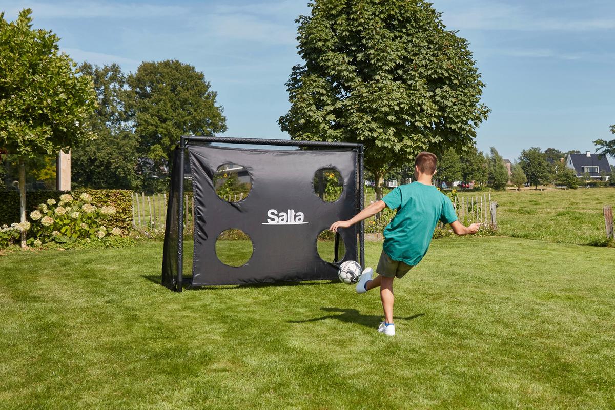 Fußballtor Salta Legend Mit Torwand - Schwarz, KONVENTIONELL, Kunststoff/Metall (220/170/80cm) - Salta