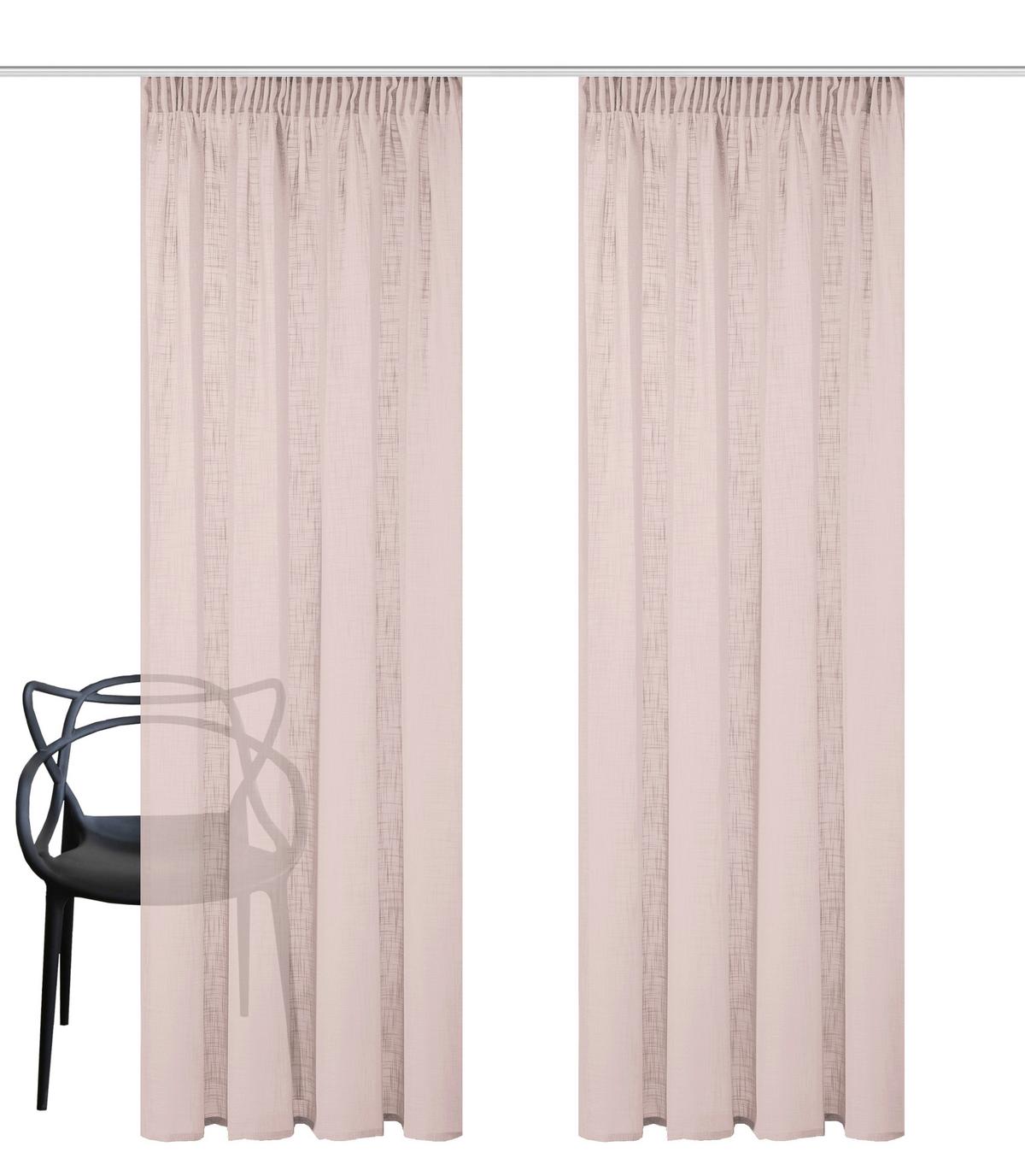 FERTIGVORHANG SOFTY 2ER SET - Rosa, Basics, Textil (140/225cm)