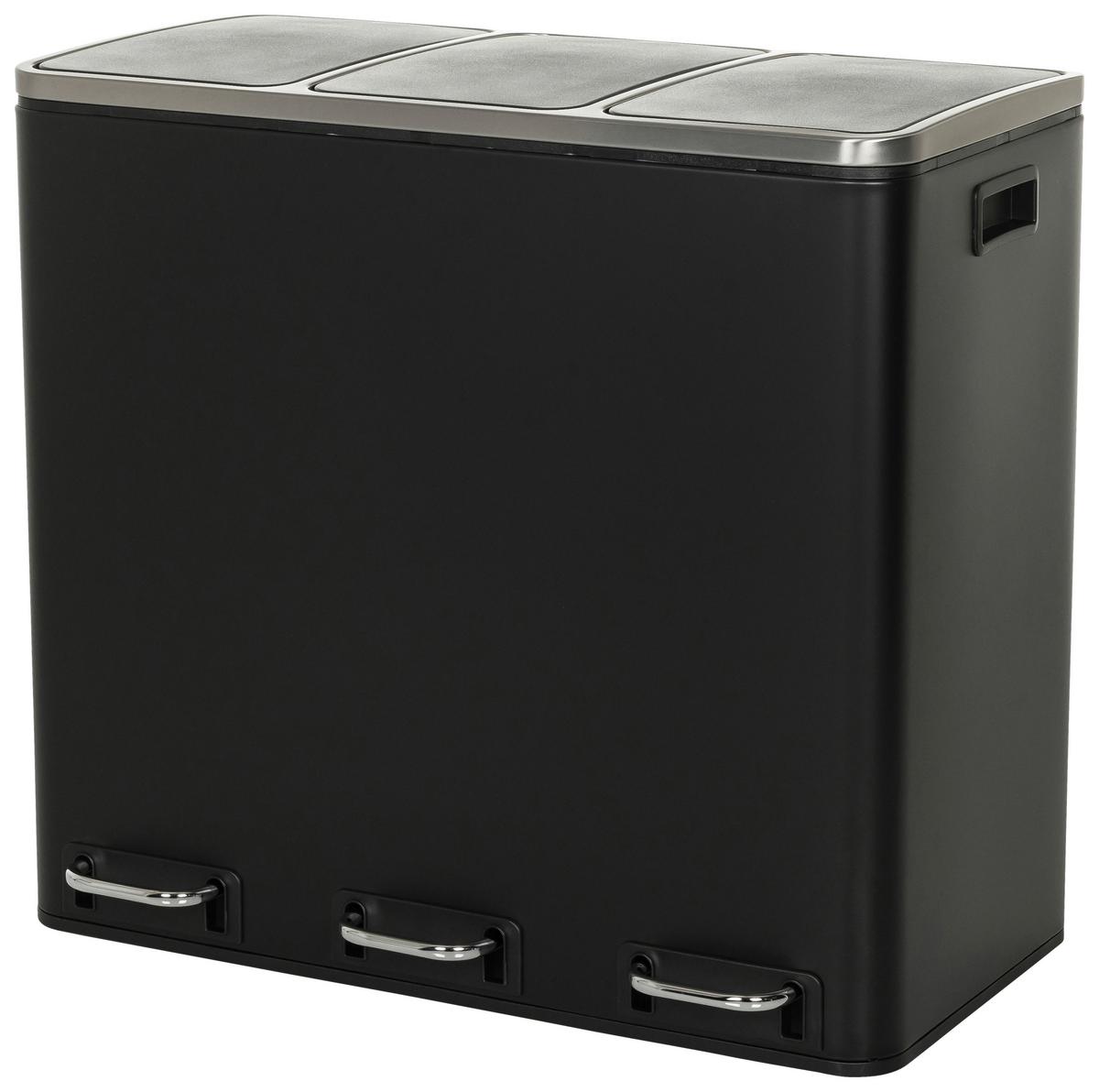 Abfallsammler Clean Ix Schwarz B: 61 cm - Schwarz, MODERN, Kunststoff/Metall (61.0/56.0/31.5cm) - MID.YOU