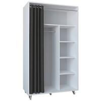 Kleiderschrank Ostila Weiß B: 101 cm - Weiß/Grau, Design, Holzwerkstoff/Kunststoff (101/175/51cm) - MID.YOU