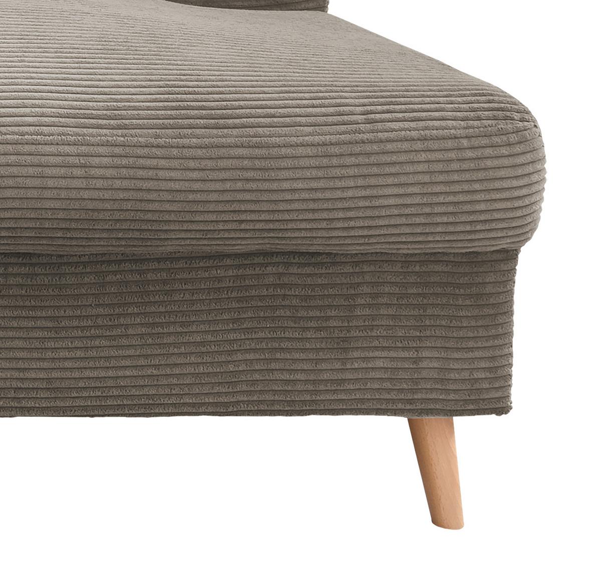 Wohnlandschaft Valentina - Graubraun/Naturfarben, KONVENTIONELL, Textil (150/301/200cm) - P & B