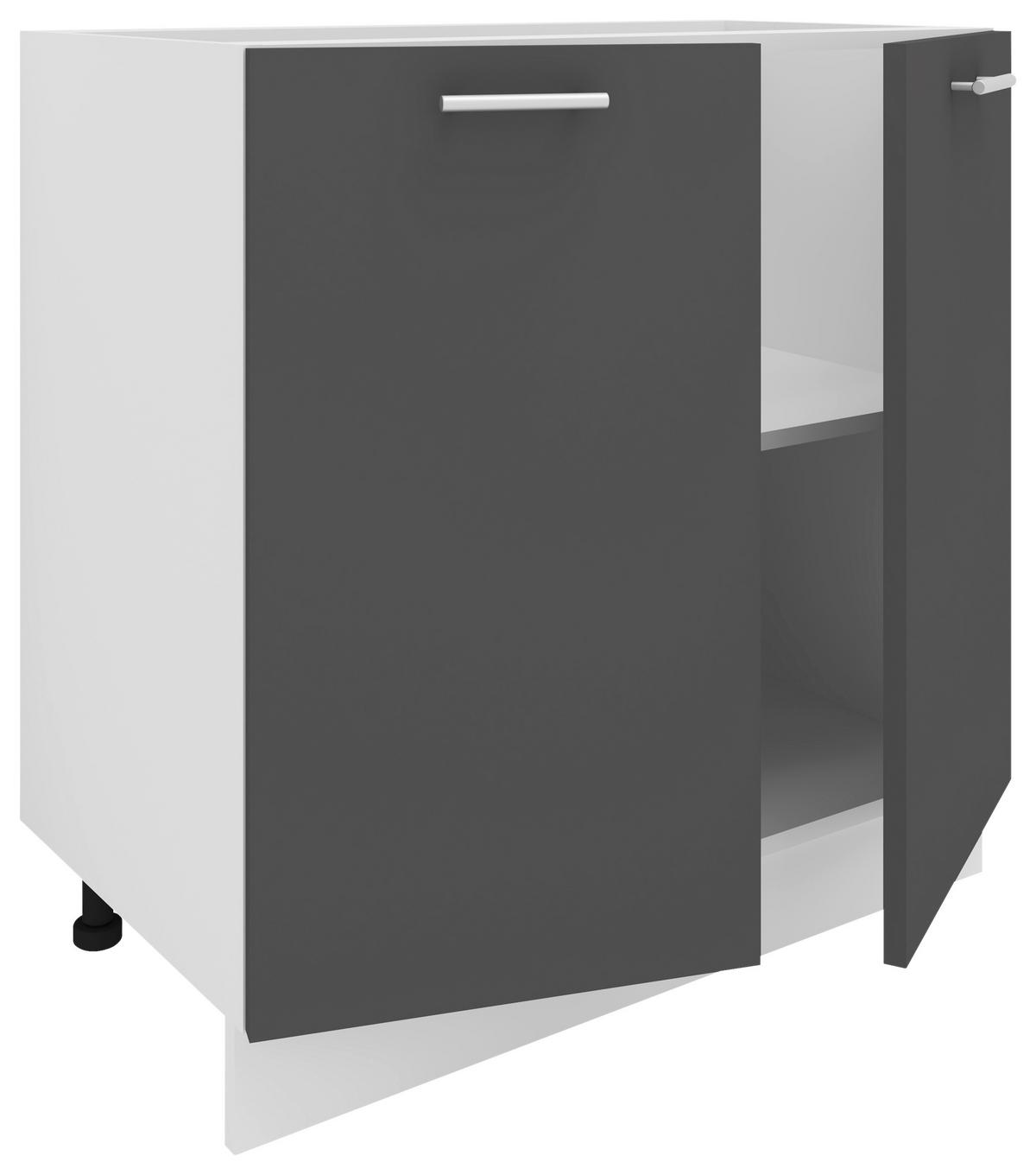 Küchenunterschrank Esilo B: 80 Cm Anthrazit/weiß - Anthrazit/Weiß, KONVENTIONELL, Holzwerkstoff (80/82/46cm) - MID.YOU