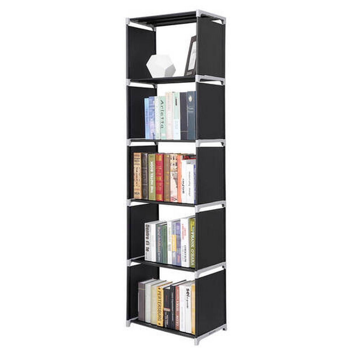 REGALKOMBINATION B: 50 cm, Schwarz - Schwarz, Basics, Kunststoff/Textil (50/180/30cm) - Boxxx