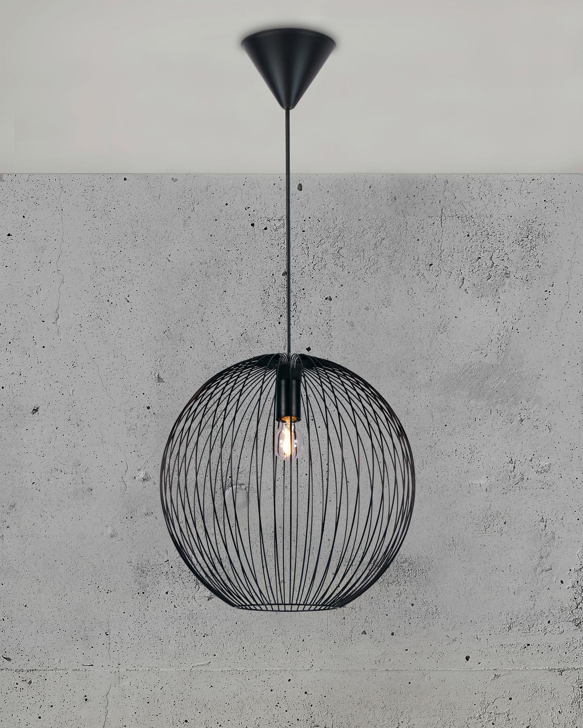 Hängeleuchte Beroni Schwarz D: 35 cm - Schwarz, KONVENTIONELL, Metall (35/33cm) - Nordlux