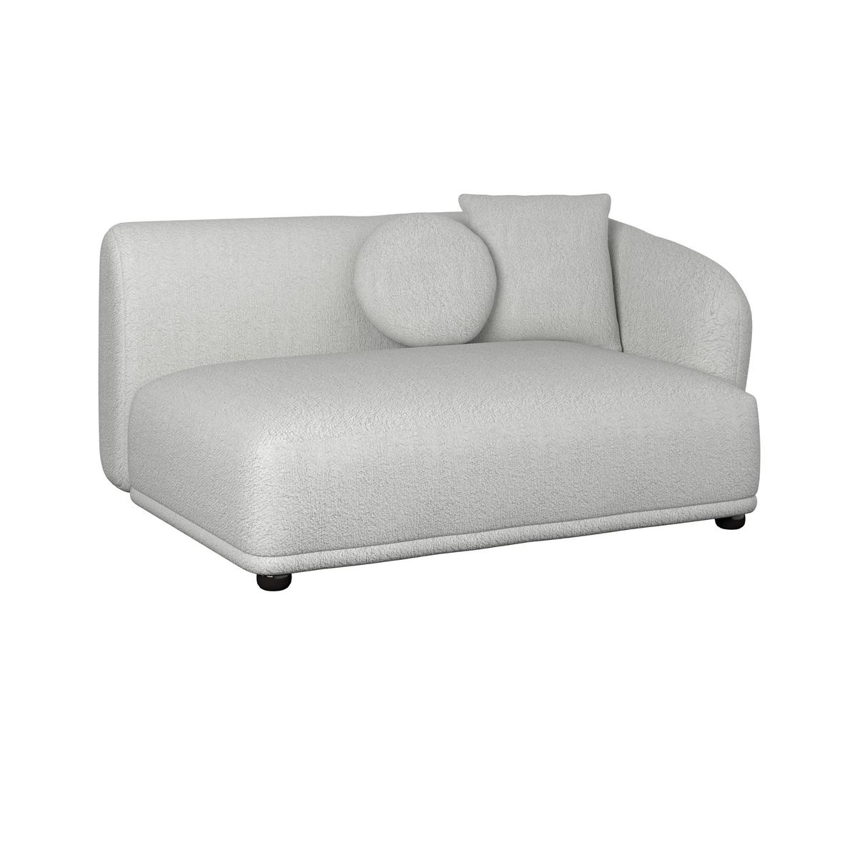 Rohová sedačka KIRA, bílá žinylka, se stolíkem - bílá/černá, Moderní, dřevo/textil (408/108cm) - Bessagi Home