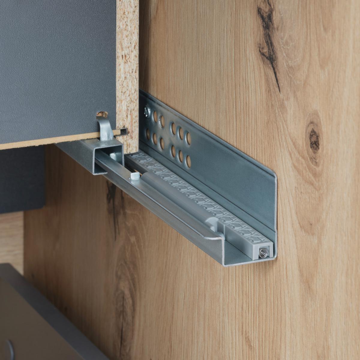 Waschbeckenunterschrank Camillo B: 80 Cm, Eichefarben - Weiß Hochglanz/Anthrazit, MODERN, Keramik/Holzwerkstoff (80/48/46cm)