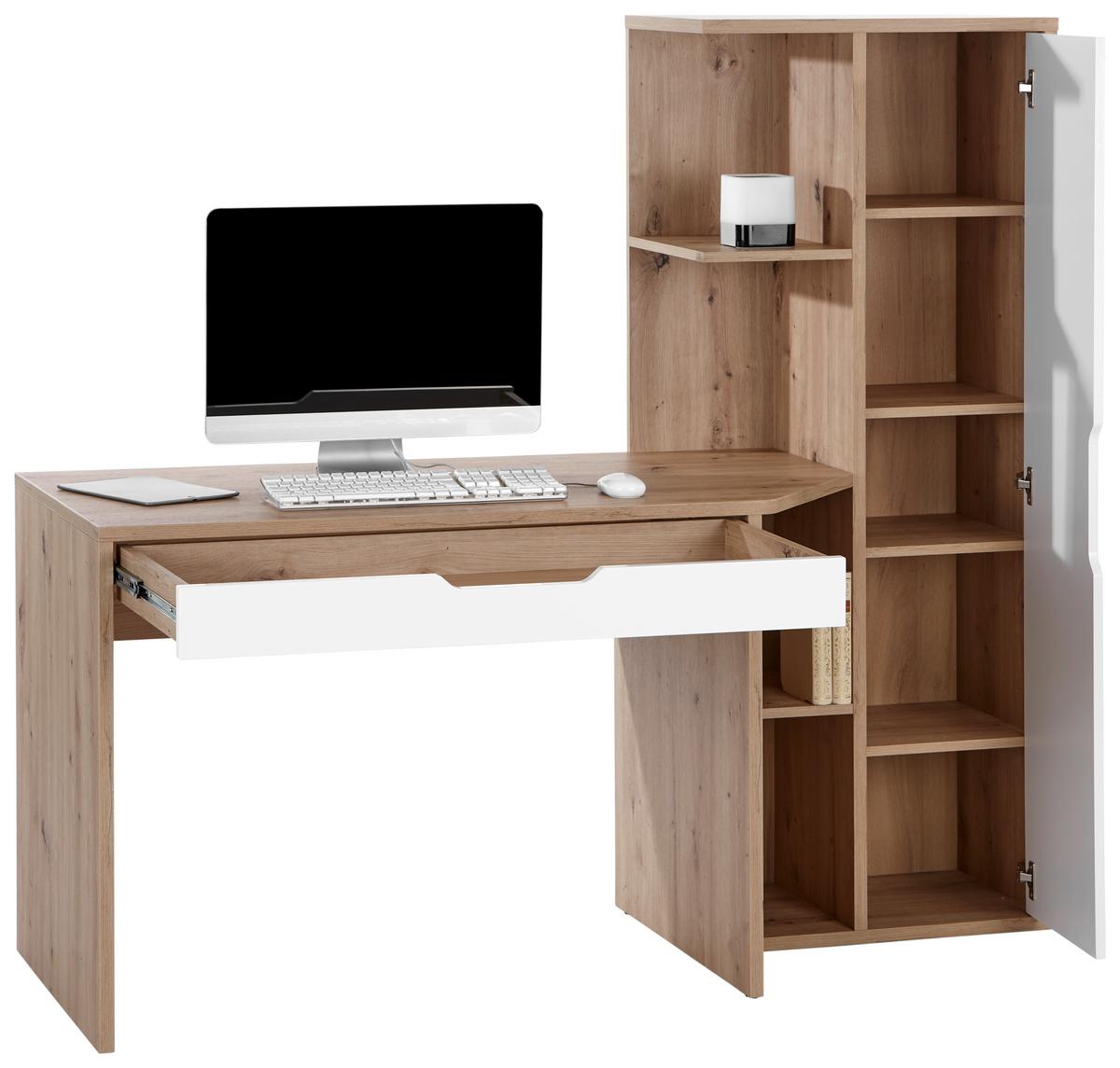 Schreibtisch mit Stauraum B: 160 cm H: 148,3 Laurent - MODERN, Holzwerkstoff (160/148,3/60cm)