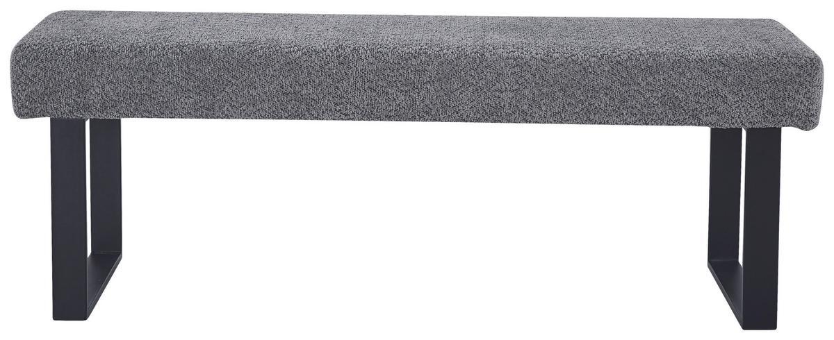 Sitzbank Kea Ohne Lehne Beige, B: 140 Cm - Schwarz/Grau, KONVENTIONELL, Textil/Metall (140/49/47cm) - MID.YOU