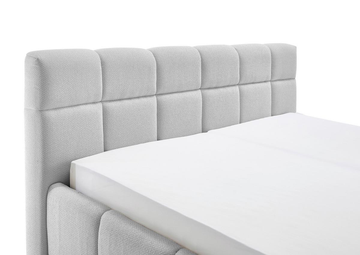 Čalúnená posteľ ASCONA 160x200, svetlosivá - čierna/svetlosivá, Konventionell, textil/plast (160/200cm)