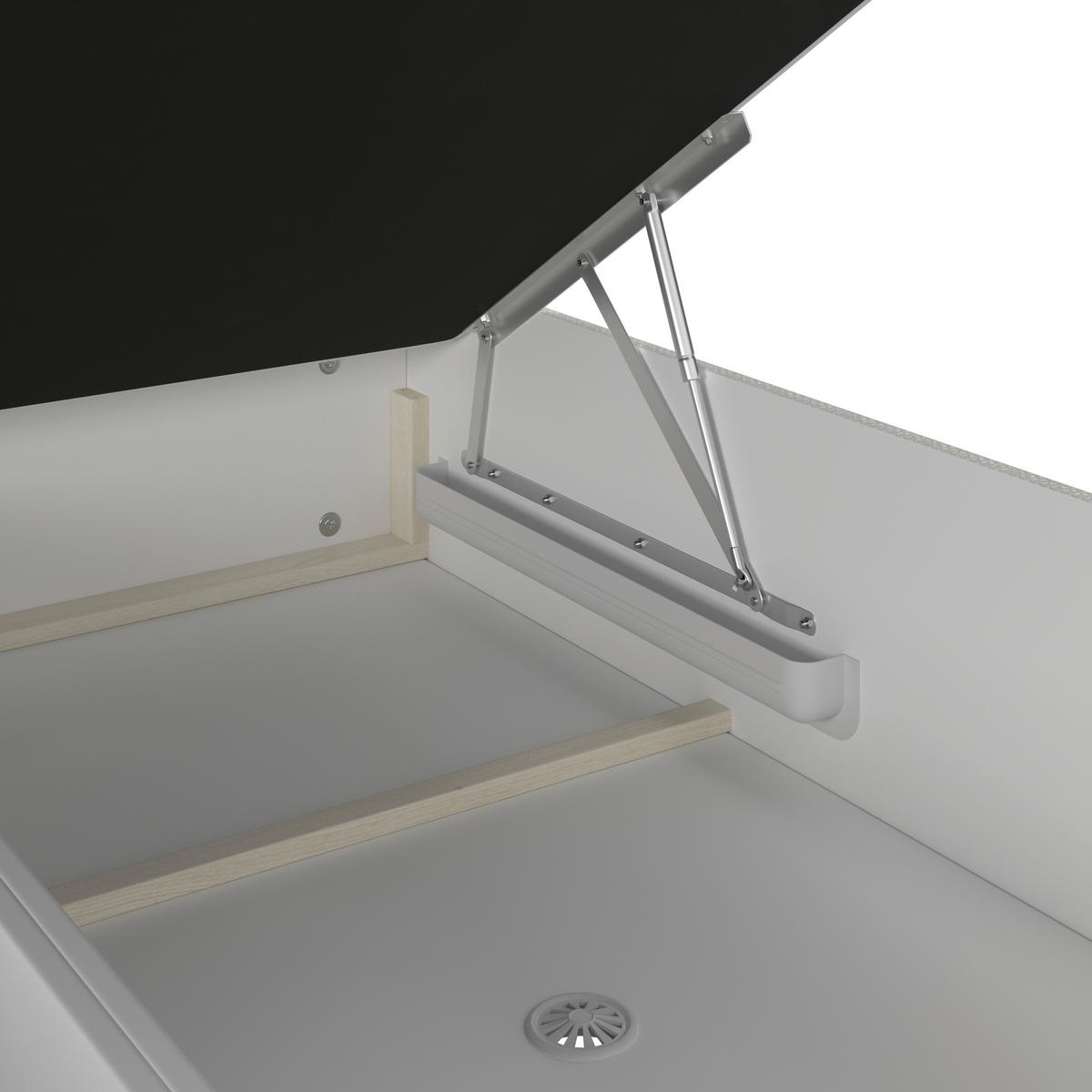 Polsterbett Zeni 140 - Hellgrau/Schwarz, KONVENTIONELL, Holz/Textil (140/200cm)