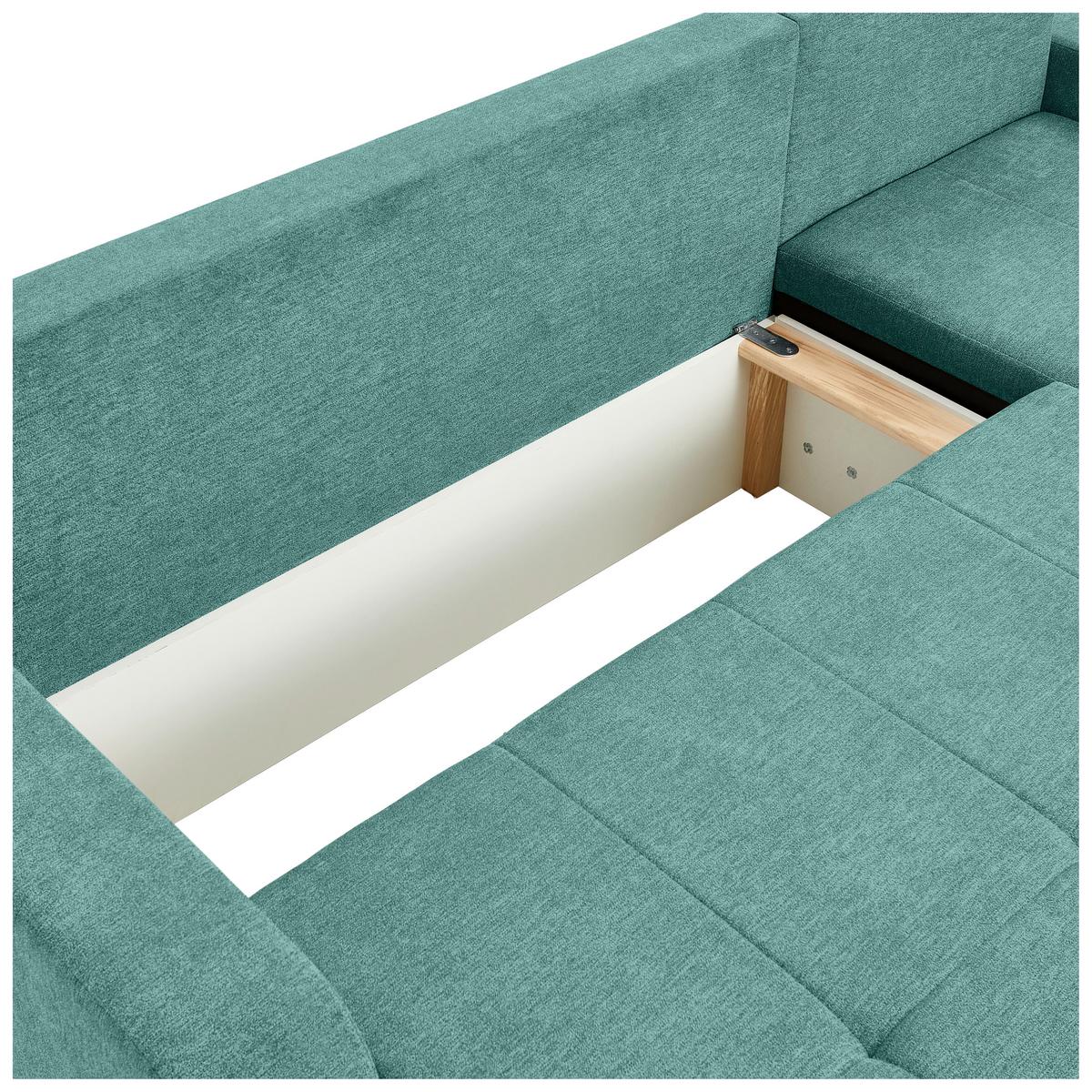 Ecksofa Larisa Mintgrün S: 235x158 cm - Schwarz/Mintgrün, KONVENTIONELL, Textil (235/158cm) - P & B