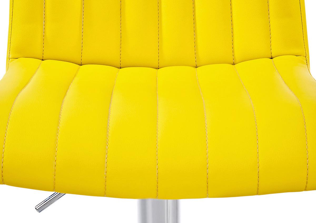 Barhocker höhenverstellbar mit Lehne Party Gelb/Chrom - Chromfarben/Gelb, MODERN, Textil/Metall (43/91-112/54cm) - MID.YOU