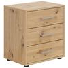 Nachtkästchen Smart 3 Eiche Artisan H: 54 cm - Grauweiß/Schwarz, Basics, Holzwerkstoff (50/54/35cm)