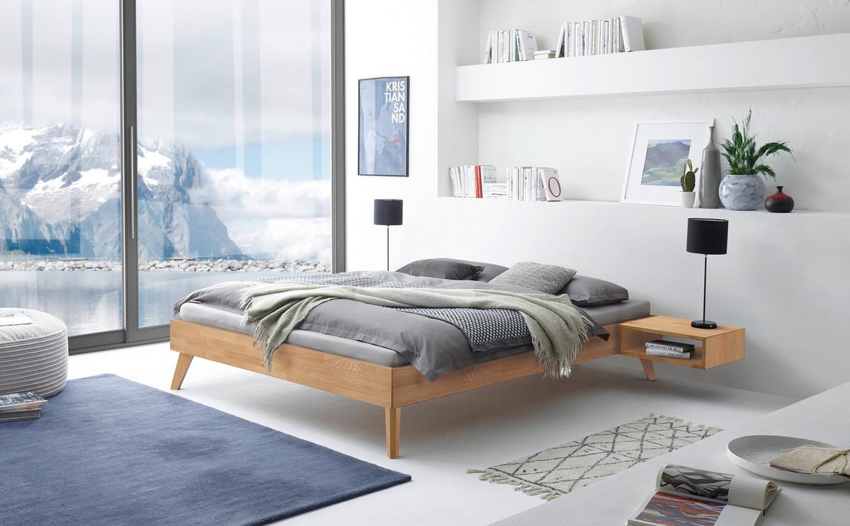 Bett Calvari Eiche Bianco 200x200 Cm - Eiche Bianco, KONVENTIONELL, Holz (200/200cm) - Hasena