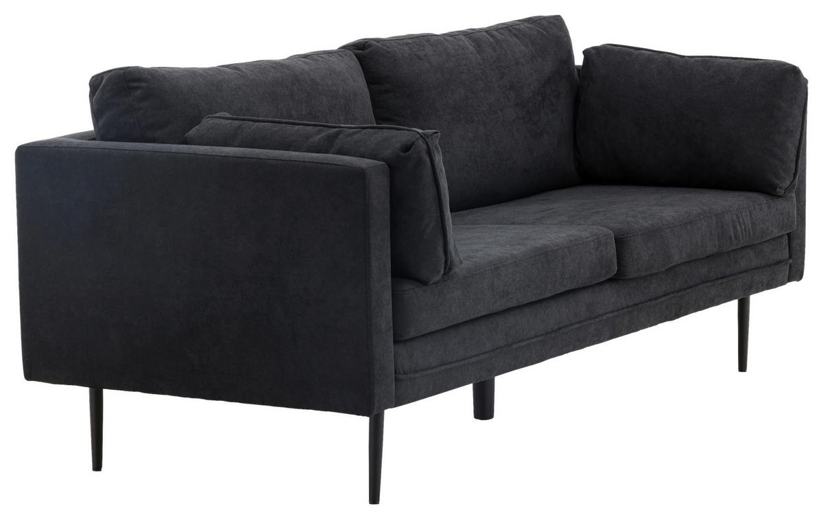 2-sitzer-sofa Boom - Schwarz, Design, Textil/Metall (203/84/90cm) - Livetastic