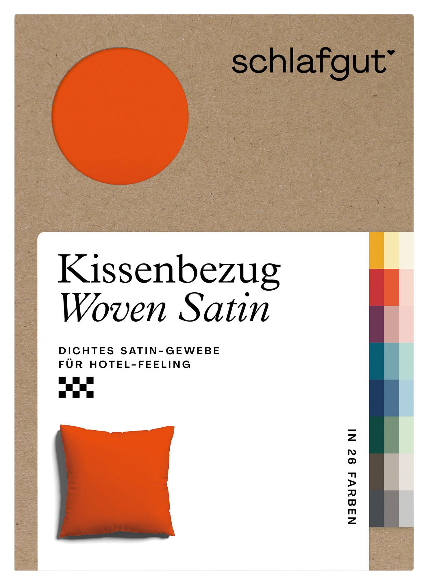 Kissenhülle Woven Satin - Dunkelorange, Basics, Textil (40/40cm) - Schlafgut