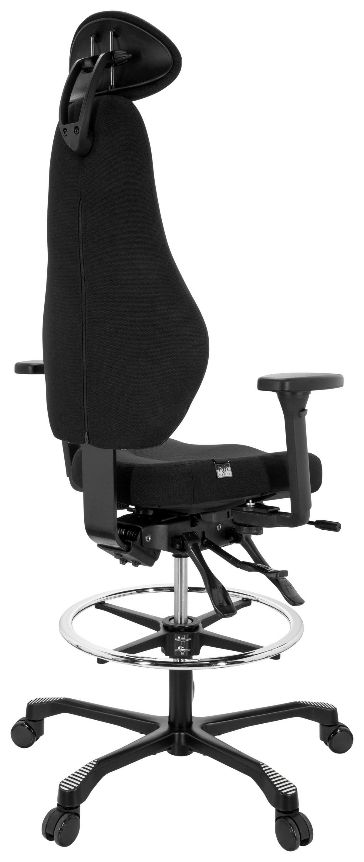 Bürostuhl Resistio Work Schwarz Bis 120 Kg - Schwarz, Basics, Kunststoff/Textil (70/126/54cm) - MID.YOU