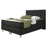 Boxspringbett Mit Topper 140x200 Cm Köln - Silberfarben/Schwarz, KONVENTIONELL, Textil (140/115/210cm) - MID.YOU