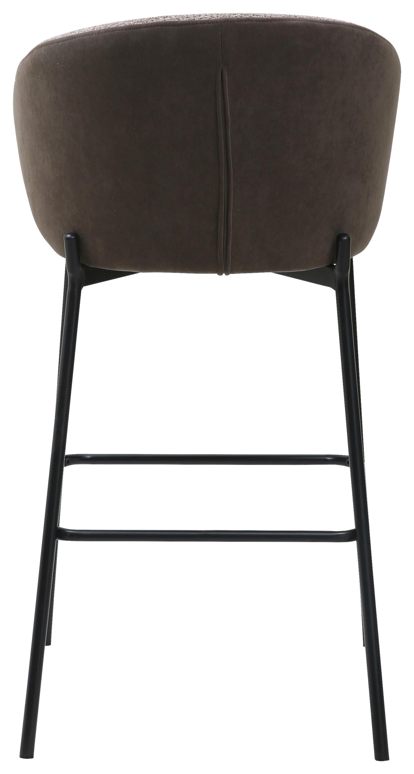Barhocker Corey Textil Braun B: 53,5 Cm - Schwarz/Braun, MODERN, Textil/Metall (53,5/101/54cm) - MID.YOU