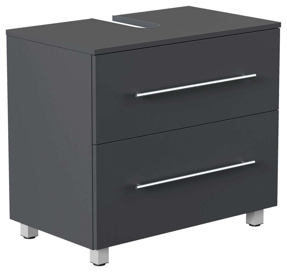 Waschbeckenunterschrank Mondial Graphitfarben B: 70 cm - Graphitfarben, MODERN, Holzwerkstoff (70/63/41,6cm) - MID.YOU