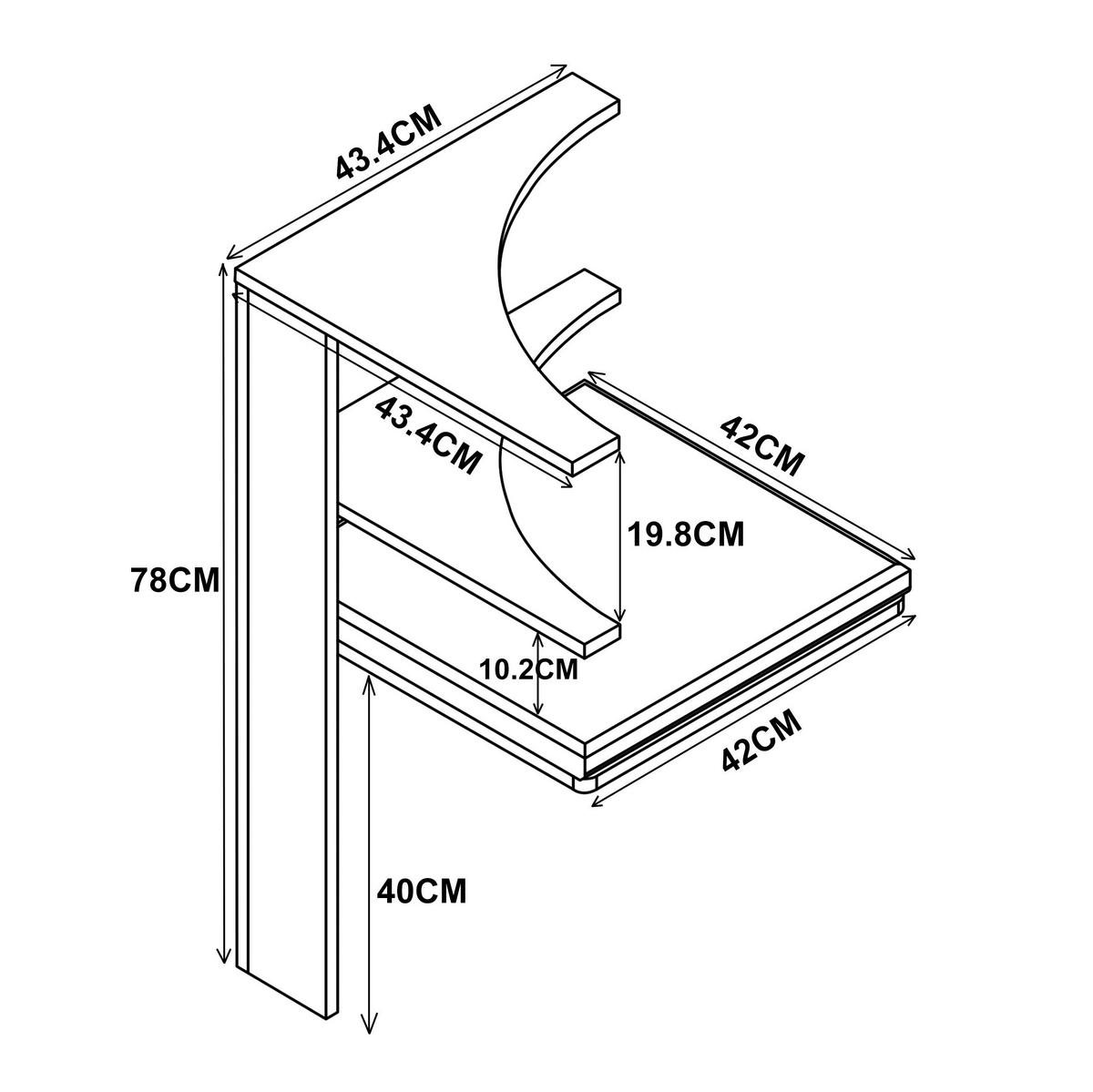Eckelement Esal Sonoma Eiche B: 43 cm - Sonoma Eiche, MODERN, Holzwerkstoff (43/78/43cm) - MID.YOU