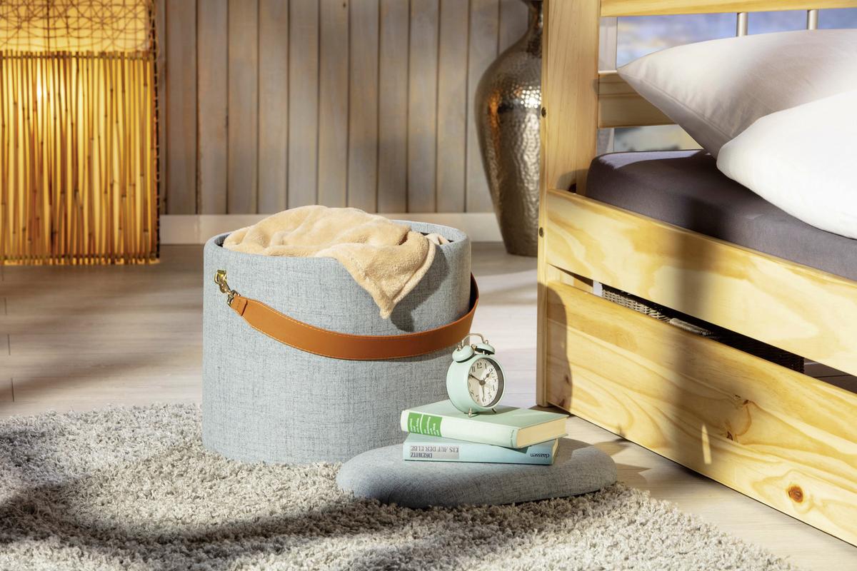 Hocker Dilia - Grau, KONVENTIONELL, Holzwerkstoff/Textil (42/36/30cm) - MID.YOU