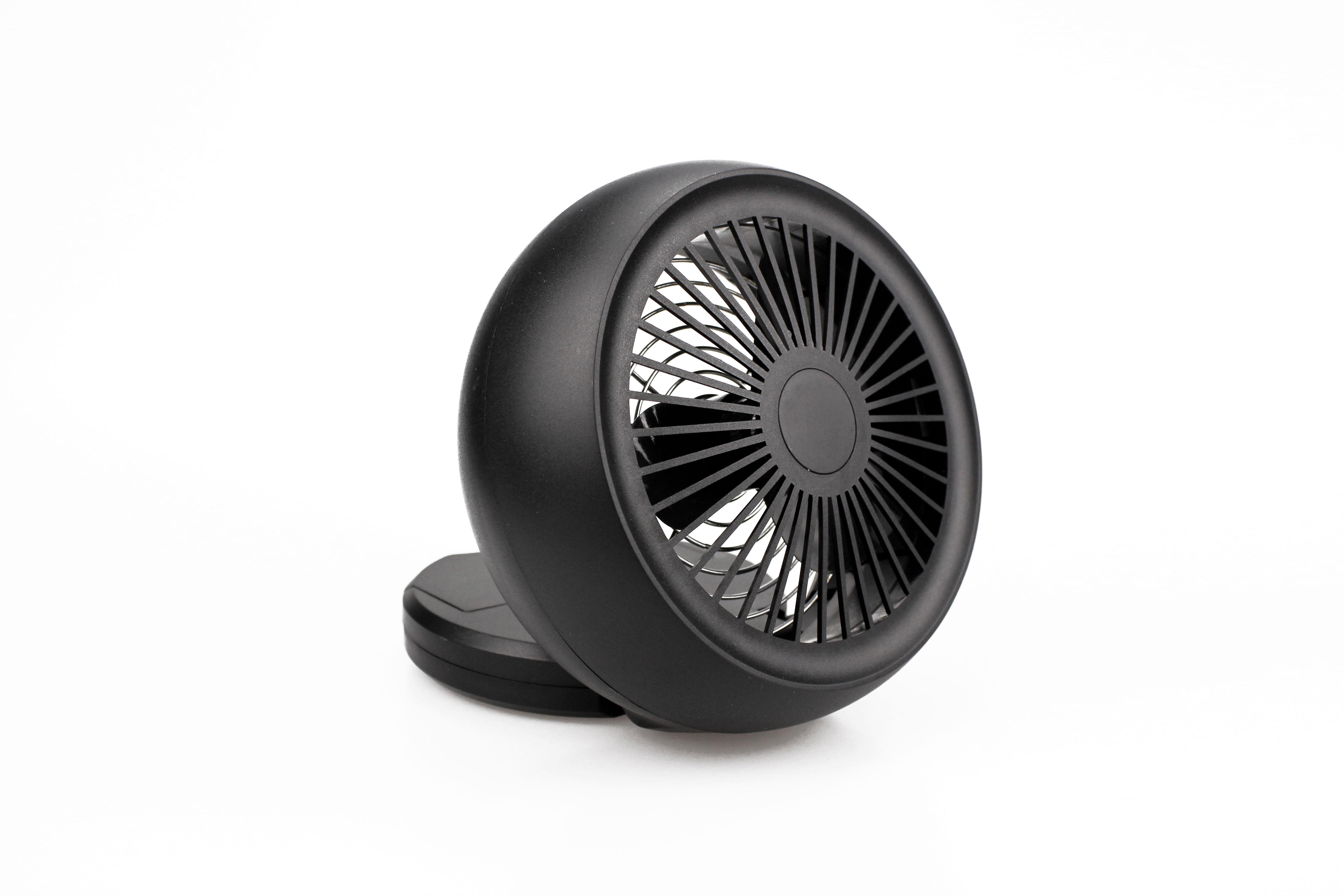 Tischventilator 2,5 Watt 1 Stufe H: 6,6 cm - Schwarz, Basics, Kunststoff (16,5/16,5/6,6cm) - Bono