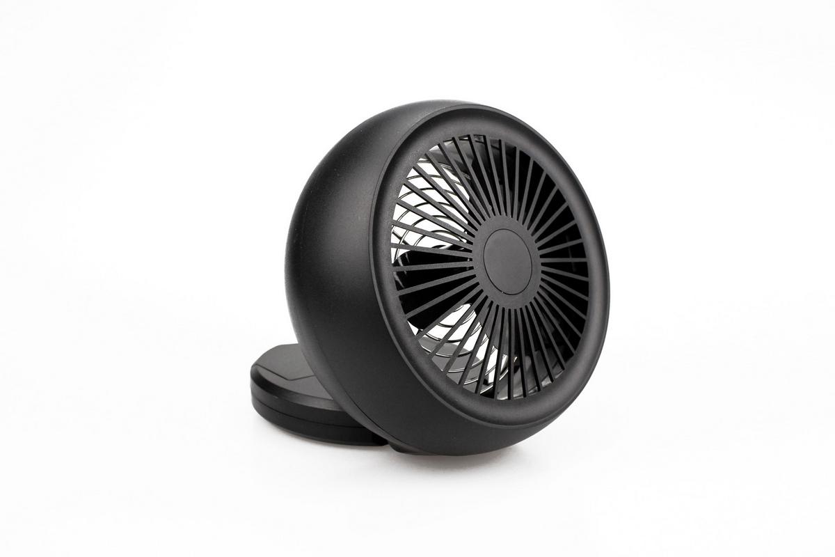 Tischventilator 2,5 Watt 1 Stufe H: 6,6 cm - Schwarz, Basics, Kunststoff (16,5/16,5/6,6cm) - Bono