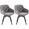 Armlehnstuhl-set Grau Mit Drehbare Sitzfläche - Schwarz/Grau, MODERN, Holz/Textil (59,5/84/63,5cm) - Livetastic