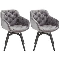 Armlehnstuhl-Set Grau mit drehbare Sitzfläche - Schwarz/Grau, MODERN, Holz/Textil (59,5/84/63,5cm) - Livetastic