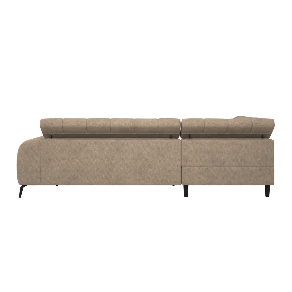 Ecksofa mit Schlaffunktion & Bettkasten Volf Beige - Beige/Schwarz, Trend, Kunststoff/Textil (203/261cm)