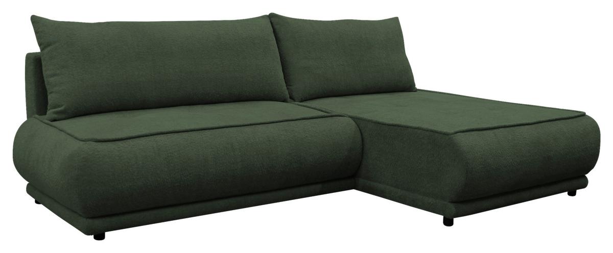 Ecksofa Paros Dunkelgrün 277x179 Cm - Dunkelgrün/Schwarz, Design, Textil (277/179cm) - MID.YOU