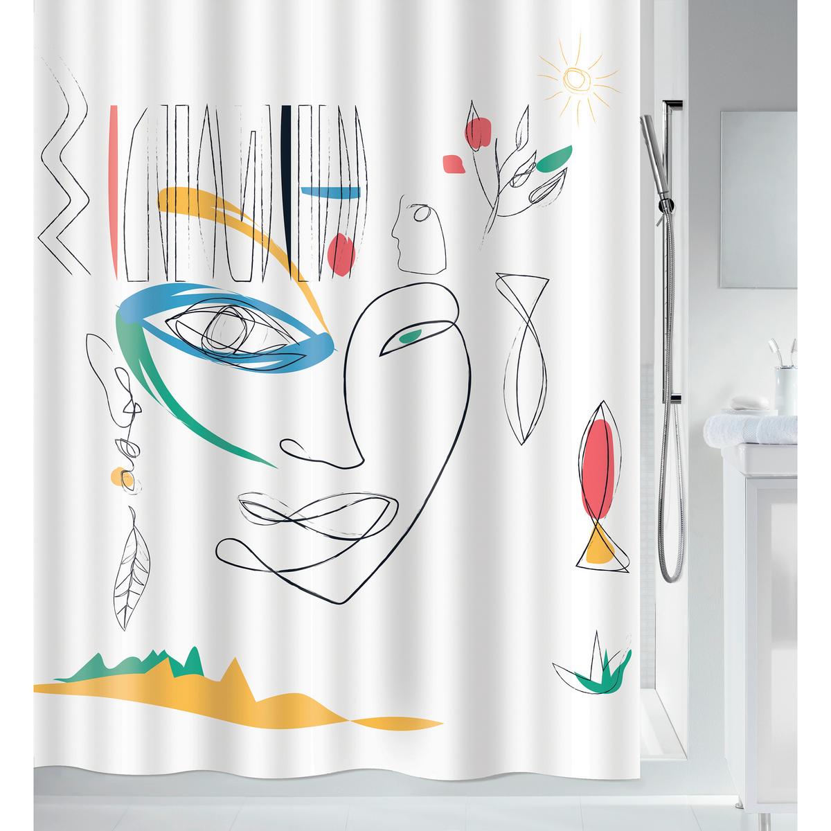 Duschvorhang in Mutlicolor Textil/Mischgewebe - Multicolor, Basics, Textil (180/200cm) - Spirella
