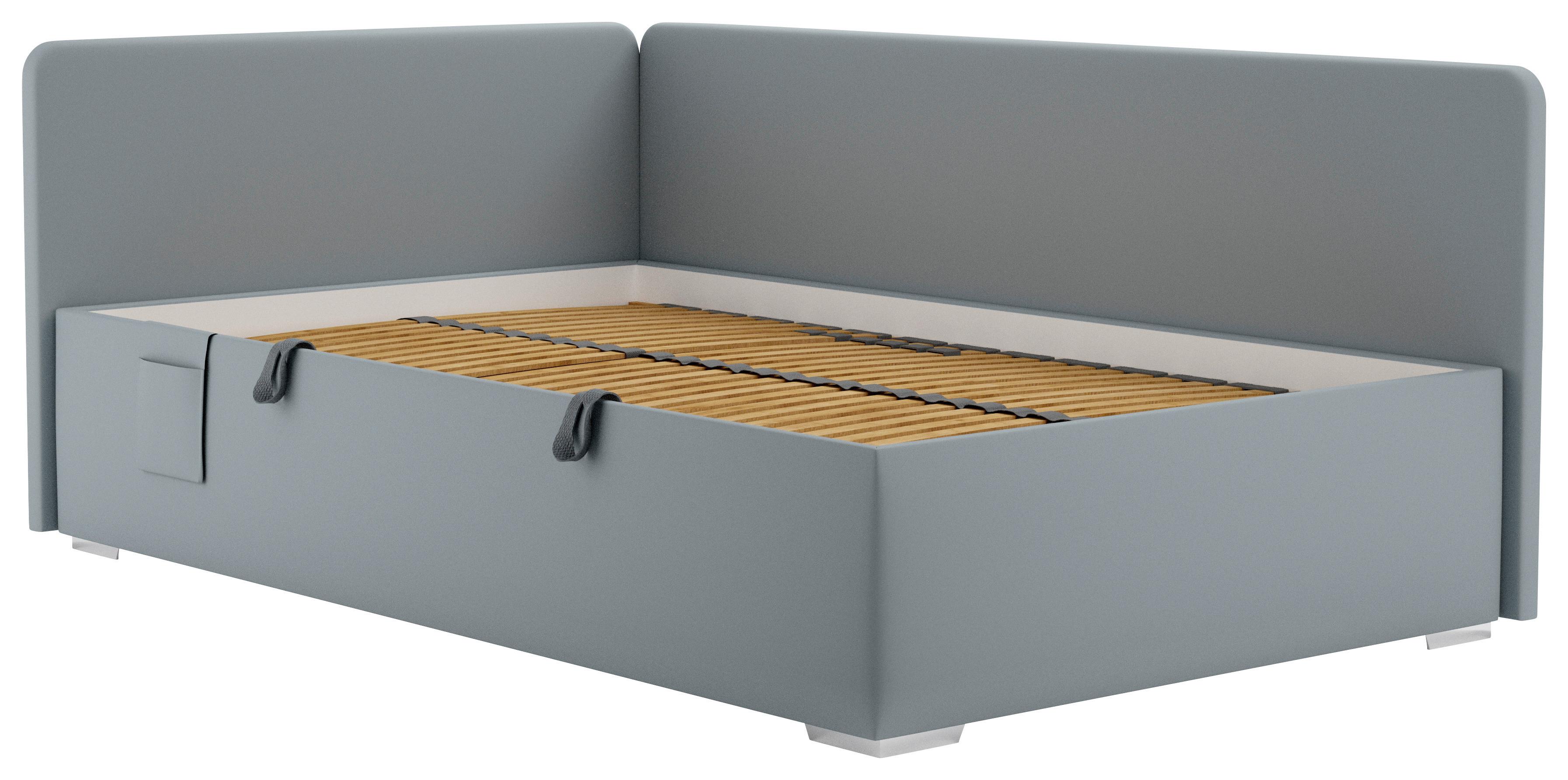 Polsterbett Remi - Chromfarben/Hellgrau, MODERN, Holz/Textil (120/200cm)