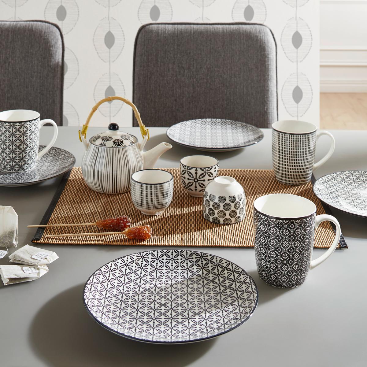 DEZERTNÍ TALÍŘEK Shiva - bílá/černá, Lifestyle, keramika (21cm) - Modern Living