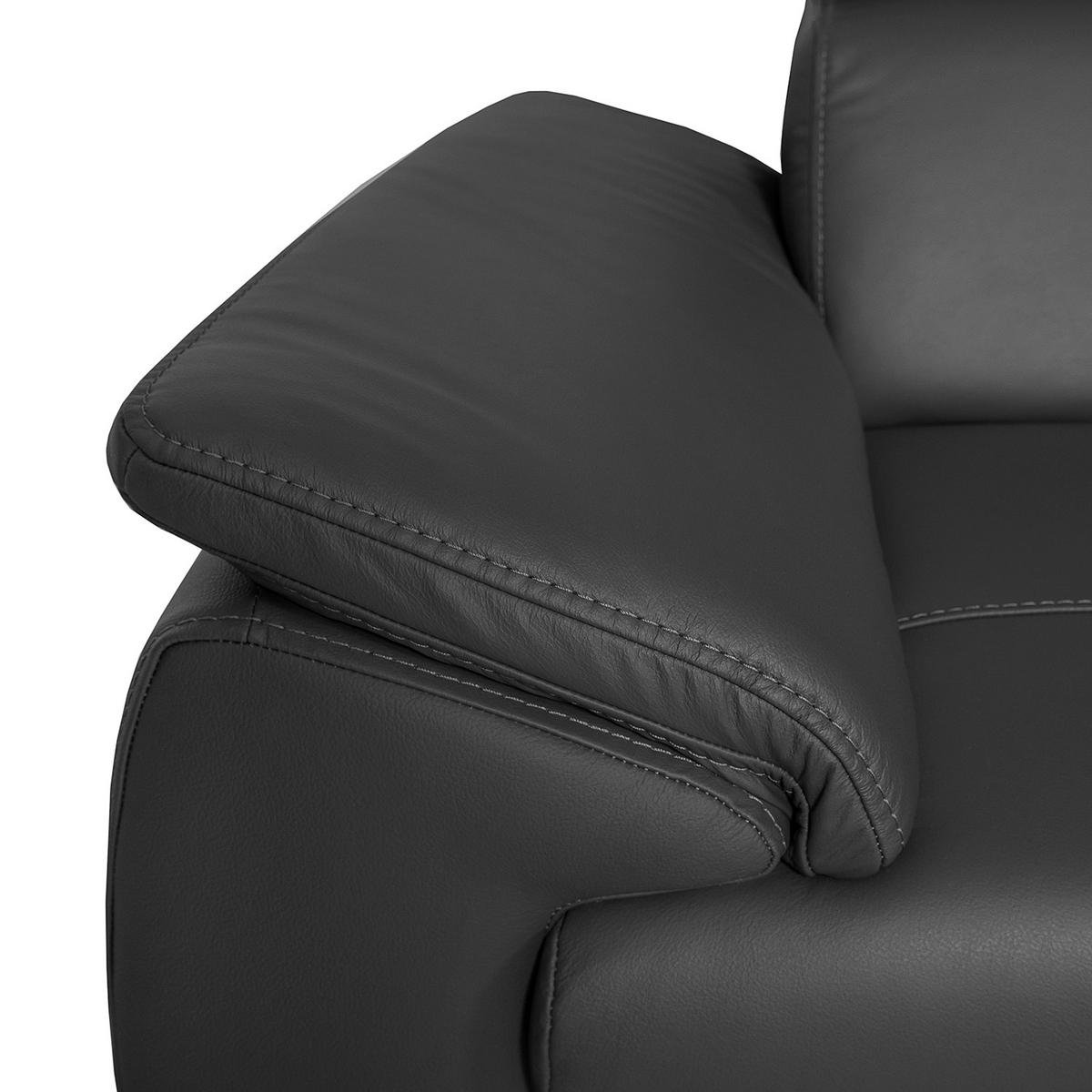 Ecksofa City Schwarz B: 265x211 Cm - Wengefarben/Schwarz, Design, Leder (265/211cm) - Livetastic